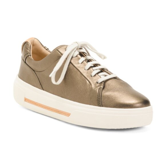 CLARKS Leather Hollyhock Comfort Walking Sneakers - Picture 1 of 3